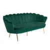 3-sed pohovka Velvet smaragdová, chrom zlatý – Art Deco, NOBLIN