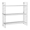 3patrový regál Metaltex Libro s bílými policemi, 70 cm šířka