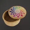 AMADEA Dřevěná kulatá mandala krabička 8 cm