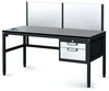 Antistatický dílenský stůl s perfopanelem a zásuvkami 1600x800 mm