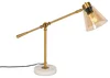 Art Deco bronzová stolní lampa Nina s mramorovým detailsem a jantarovým sklem