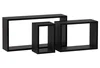 Autronic Nástěnné poličky P-009 BK, sada 3 ks