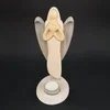 Barevný dřevěný andělský svícen srdce 25 cm