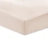 Béžové bavlněné saténové prostěradlo Bianca Classic 135x190 cm
