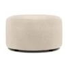 Béžový sametový puf Mazzini Sofas Debbie, ø 68 cm
