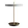 Bíla stmívatelná LED stolní lampa s kovovým stínidlem Asteria