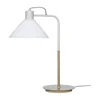 Bílá stolní lampa s skleněným stínidlem 44 cm