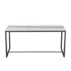 Bílý konferenční stolek Ines s mramorovým dekorem 100x46 cm