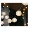 Bílý LED venkovní řetěz s lampiony 4,5 m