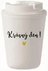 Bílý termohrnek 300 ml s nápisem Krásný Den!