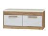 Botník Gatton 2D s dvířky – craft zlatý/bílý, béžová ekokůže, 100 × 45 × 44 cm, 5 let záruka