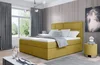 Boxspring BARBARIO 140×200 cm, žlutá látka