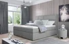 Boxspring BARBARIO 15 – 160×200 cm, světle šedá látka