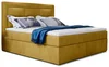 Boxspring KORBELA 160×200 cm, žlutá látka