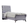 Boxspring postel 90x200 levá šedá BARY