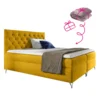 Boxspringová postel 120x200 Velvet žlutá GULIETTE + dárek