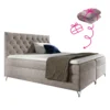 Boxspringová postel 140x200 GULIETTE – šedobéžová Taupe velvet + dárek