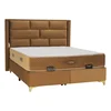 Boxspringová postel 160x200 – světlehnědá (GOLDBIA)