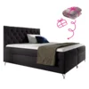 Boxspringová postel 160x200 Velvet černá – GULIETTE (s dárkem)