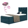 Boxspringová postel 90×200 cm Velvet tmavě modrá – GULIETTE + dárek