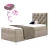 Boxspringová postel 90x200 cm Béžová Velvet – GULIETTE (pravá)