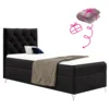 Boxspringová postel 90x200 cm, černá Velvet látka, levé provedení, GULIETTE + dárek