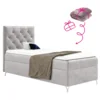Boxspringová postel 90x200 cm Velvet světle šedá levá + dárek