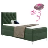 Boxspringová postel 90x200 zelená Velvet levá (GULIETTE)