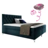 Boxspringová postel GULIETTE 160x200 tmavě modrá Velvet s dárkem