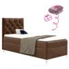 Boxspringová postel GULIETTE 90x200 levá, hnědá Velvet + dárek