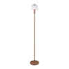 Bronzová stojací lampa Glenn s skleněným stínidlem