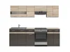 BRW JUNONA 240 cm – wenge/dub Sonoma s pracovní deskou