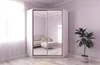 Casarredo CORA rohová šatní skříň 140/240 cm bílé se zrcadlem