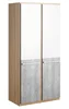 Casarredo Flamy 02 2D šatní skříň dub-nash/šedá/bílá