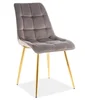 Casarredo Jídelní židle SIK Velvet šedá/zlatá