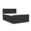 Černá boxspring postel s úložným prostorem 140x200 cm Ruby