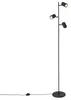 Černá moderní stojací lampa s třemi světly