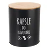 Černá plastová dóza na kávové kapsle