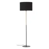 Černá stojací lampa Canar s textilním stínidlem