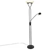 Černá stojací lampa s LED lampičkou a stmívačem Empoli