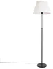 Černá stojací lampa s plisovaným stínidlem a nastavitelnou výškou
