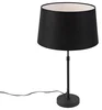 Černá stolní lampa s lněným stínítkem a nastavitelnou výškou