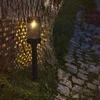 Černé solární LED osvětlení ze nerezové oceli 46 cm