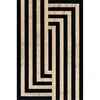 Černo-béžový vlněný koberec Agnus Art Deco 133x190 cm