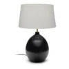 Černobílá stolní lampa Foixa s textilním stínidlem