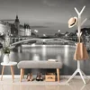 Černobílé panorama Paříže fototapeta