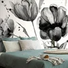 Černobílé Tulipány - Jedinečná Samolepicí Tapeta