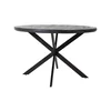 Černý kulatý jídelní stůl s akáciovou deskou, 120 cm