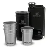 Černý nerezový set s placatkou a panáky 6 ks 250 ml Stanley