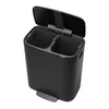 Černý odpadkový koš Brabantia na tříděný odpad 2x30 l